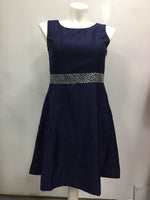 Nine West Embellished Fit Flare Dress Navy 10