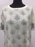 Free People Maybelle Camo-Print T-Shirt Ivory S Pre-Owned