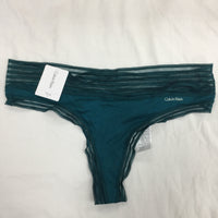 Calvin Klein Women's Modal Thong, Teal Diamond, S