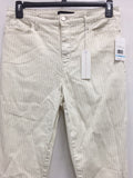 Sanctuary Social Standard Women High-Rise Stripe Skinny Pants Ivory Cream 31