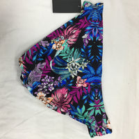 Kenneth Cole Tropical Tendencies Printed Swimwear Bikini Bottom Black Multi L