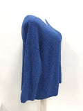 Style & Co. Women's Blue Chenille V Neck Long Sleeve Sweater XL