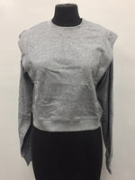 Lini Women Gaby Straight Shoulder Sweatshirt, Gray, M Pre-Owned