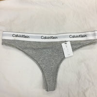 Calvin Klein Women's Modern Cotton Thong Panty, Grey Heather, 1X