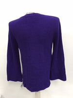 Style & Co. Women's Flare-Sleeve Contrast-Border Sweater (Midnight Iris, XL)