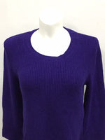 Style & Co. Women's Flare-Sleeve Contrast-Border Sweater (Midnight Iris, XL)