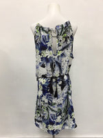 kensie Tropical Blues Keyhole Dress Dark Saphire Combo S