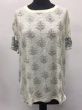 Free People Maybelle Camo-Print T-Shirt Ivory S Pre-Owned