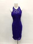 Sequin Hearts Juniors' Sequined Lace Bodycon Dress (Royal, 5)