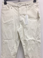 Sanctuary Social Standard Women High-Rise Stripe Skinny Pants Ivory Cream 30