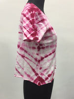 Aqua Women Tie Dye Cropped T-Shirt, Wine, M Pre-Owned