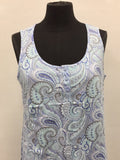 Charter Club Cotton Sleeveless Printed Slee Paisley M