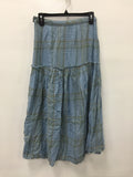 Free People Plaid Fever Midi Skirt Light Blue 2